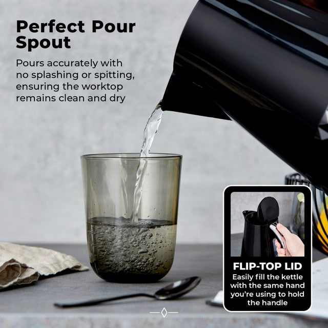 Tower Solitaire kettle 1.5L black, UK version