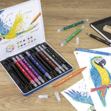 Milan 12 dual tip fibrepens set, imported from the UK