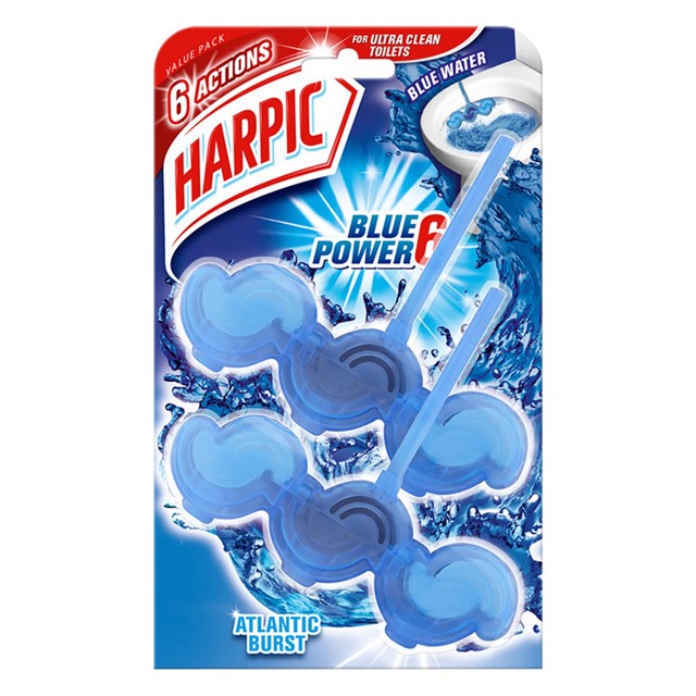Harpic Fresh Power 6 Rim Blocks Blue Water twin pack, UK version