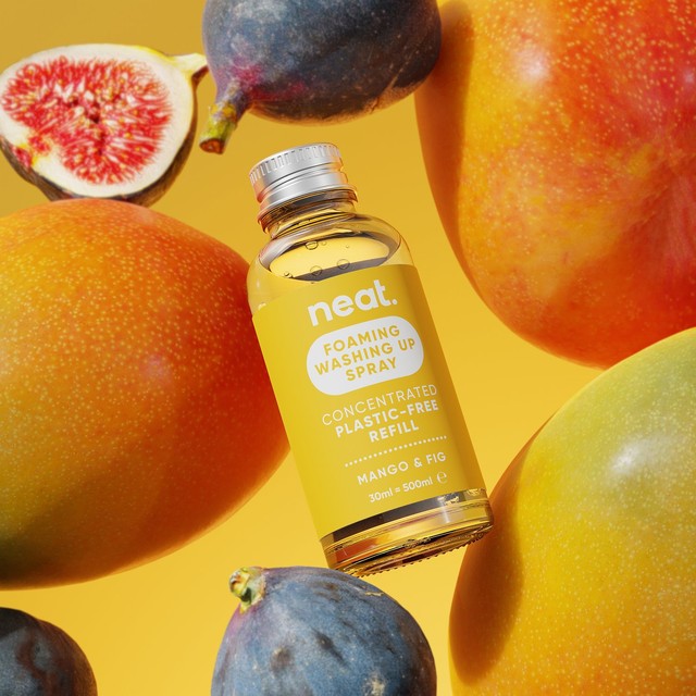 Neat washing up spray refill Mango & Fig, imported from the UK