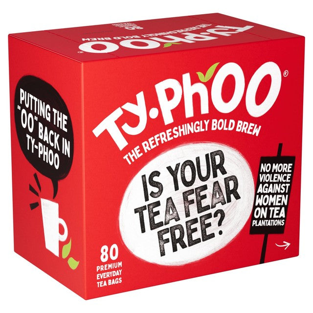 Typhoo black tea bags 80 per pack (British brand)
