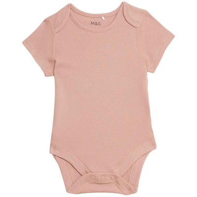 M&S M&S Pure Cotton Baby Bodysuits Pink 6-9 Months- Buy online at McGrocer
