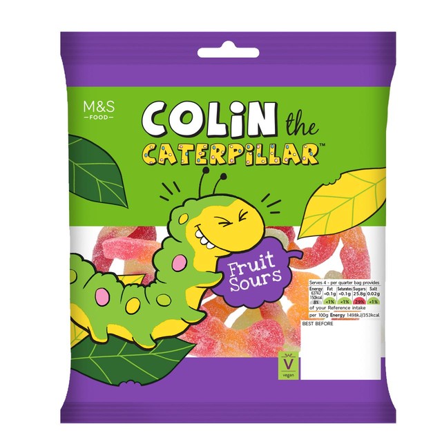 M&S Colin The Caterpillar fruit sours 170g, imported from the UK