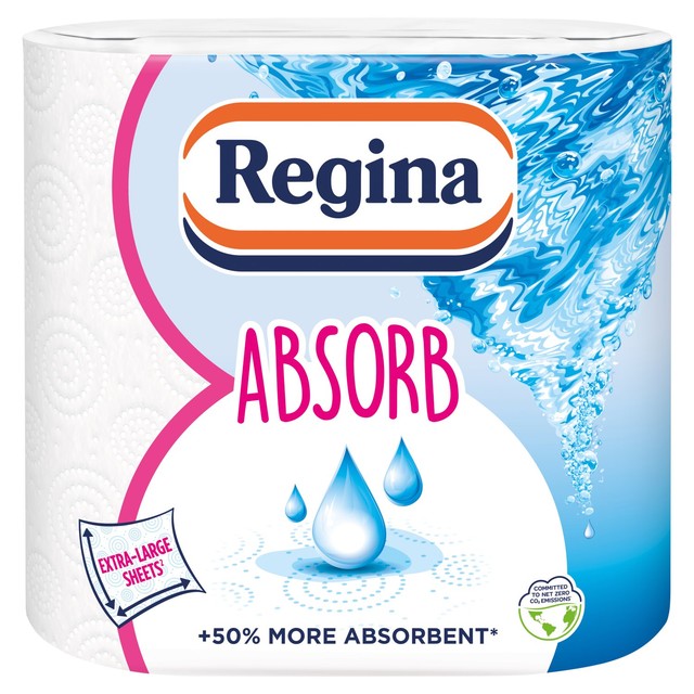 Regina Absorb kitchen roll 150 sheets 2 roll, imported from the UK