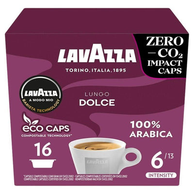 Lavazza A Modo Mio Lungo Dolce Kaffekapsler 16 Kapsler