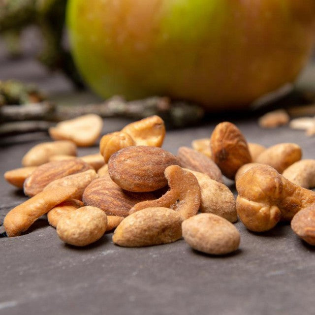 Mr Filbert's Somerset Applewood Smoked Mixed Nuts 100g, imported from the UK