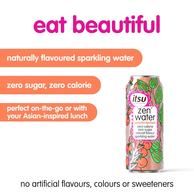Itsu Peach & Lychee Zen Water 330ml, UK version