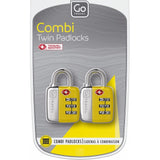 Go Travel Combi Twin Yellow TSA Padlock, UK version