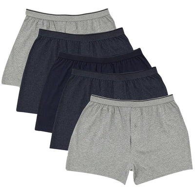 M&S Men's Cotton Cool & Fresh Jersey Boxers M Denim Mix