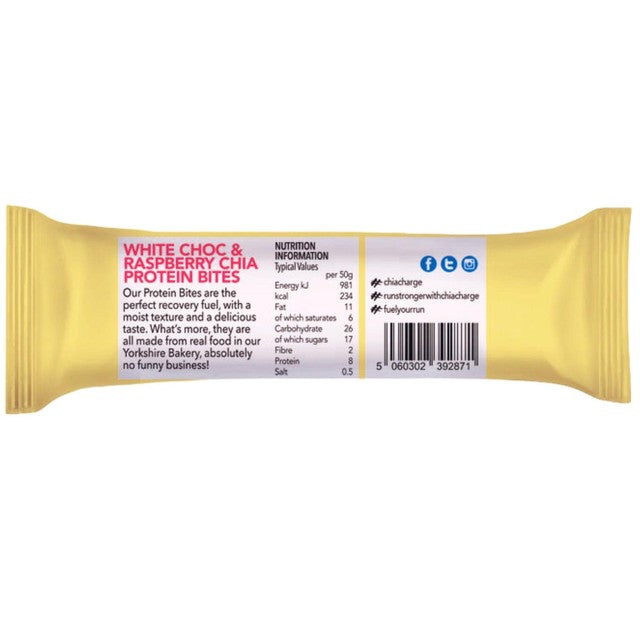 Chia Charge white chocolate raspberry protein bite 50g - British product