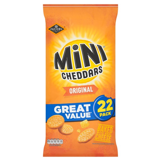 Jacob's Mini Cheddars Original cheese snack biscuits multipack, UK version