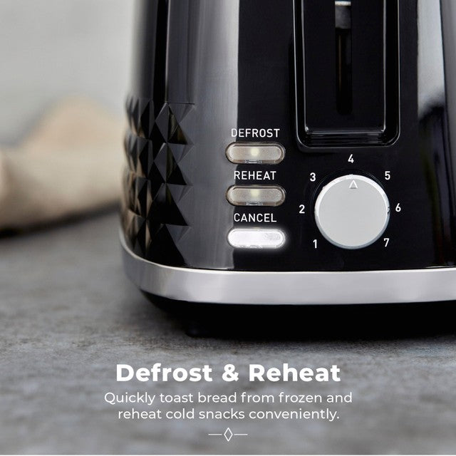 Tower Solitaire 2 slice toaster black - British product