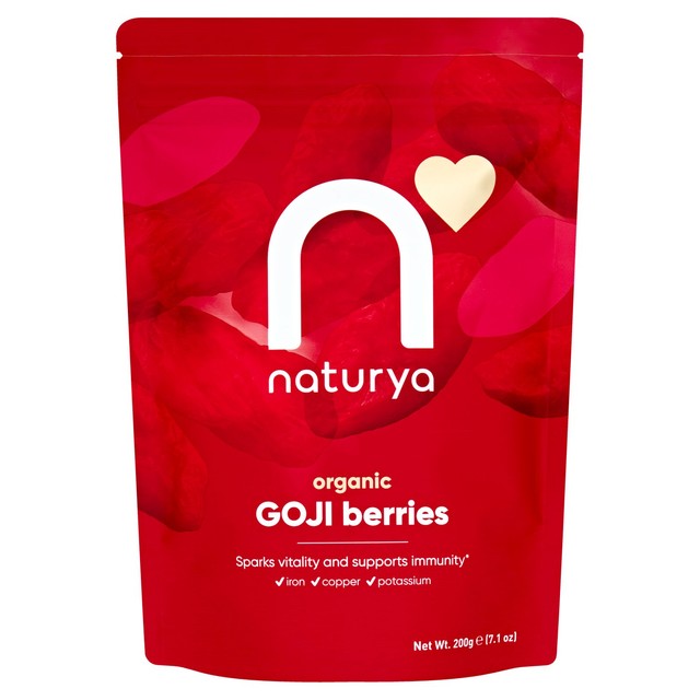 Naturya Organic Sundried Goji Berries 200g, imported from the UK