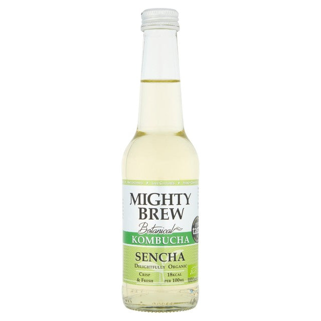Mighty Brew Botanical Sencha Organic Kombucha 275ml, imported from the UK
