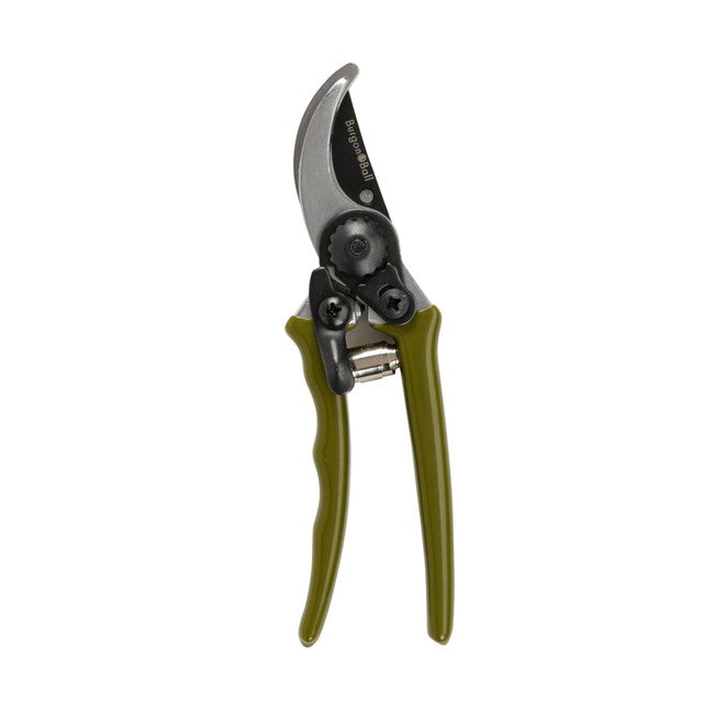 Burgon & Ball olive micro secateurs with high-carbon steel blade, UK version