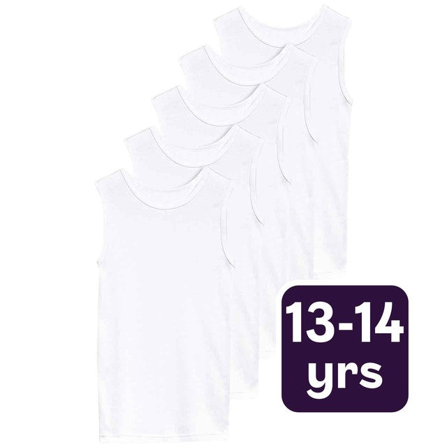 M&S cotton vests white 13-14 years, imported from the UK
