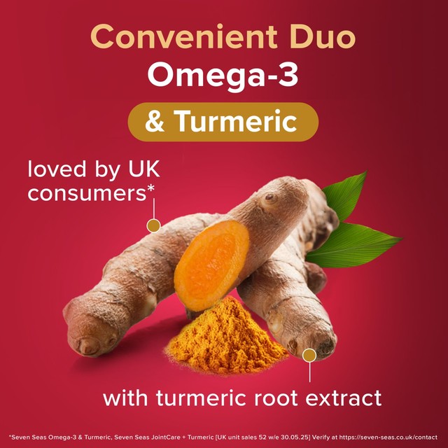 Seven Seas Omega-3 Fish Oil & Turmeric with Vitamin D 30 Day Duo Pack (British brand)