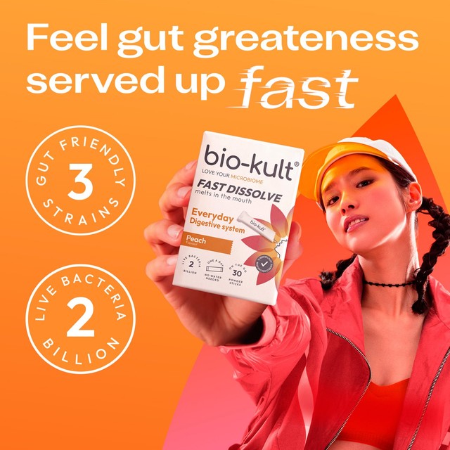 Bio-Kult probiotic powder stick peach flavour 30 sticks (British brand)