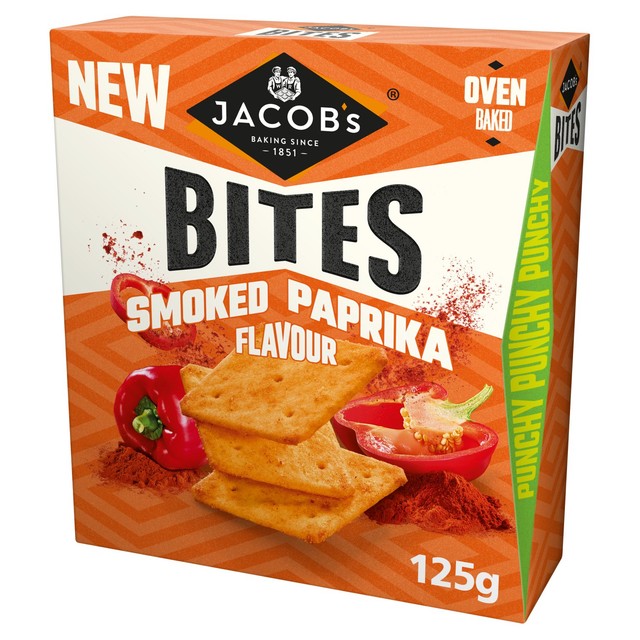 Jacob's Bites Smoked Paprika Crackers 125g, UK version