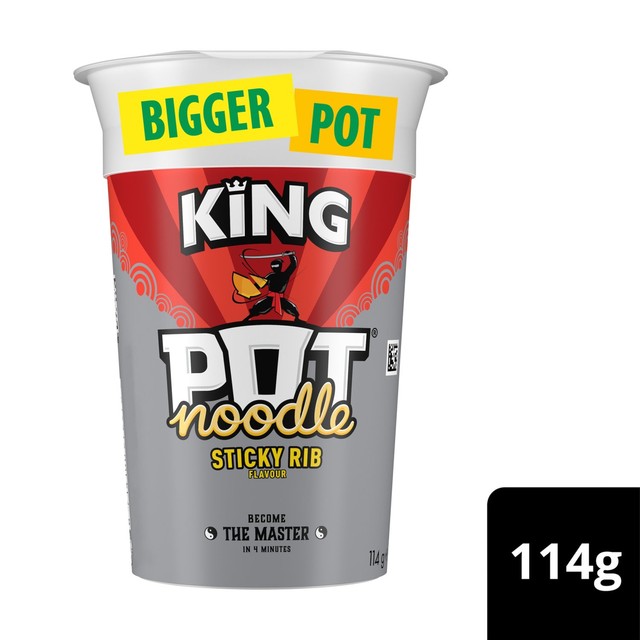 Pot Noodle Sticky Rib instant noodle pot 114g, UK version