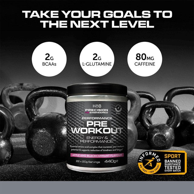 Precision Engineered pre-workout supplement Apple & Blackcurrant 440g, UK version