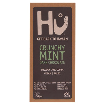 Barre de chocolat noir menthe croustillante Hu 60g