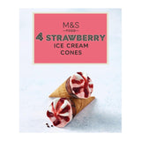 M&S strawberry ice cream cones 4 x 73g (British brand)