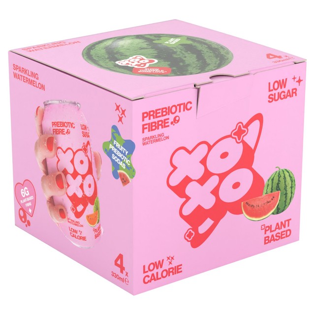 XOXO Sparkling Watermelon soda 4 x 330ml (British brand)