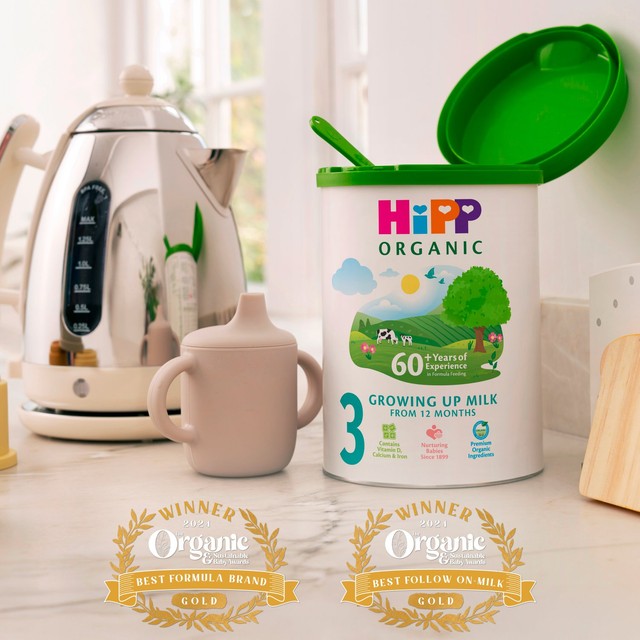 HiPP Organic 3 leche en polvo para niños pequeños 800 g, versión para Reino Unido