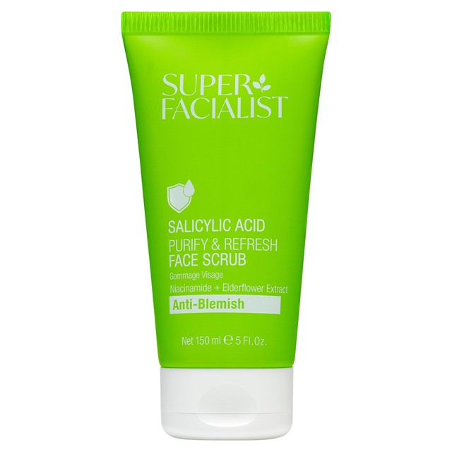 Super Facialist Salicylic Acid Anti Blemish Facial Scrub 150ml (British brand)