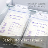 Lansinoh breastmilk storage bags with double zipper seal, UK version