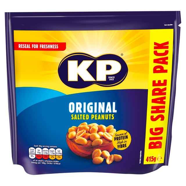 KP Nuts original salted peanuts 415g, UK version