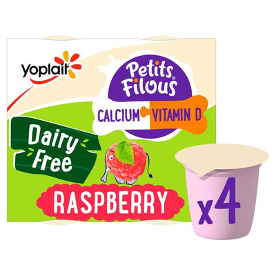 Petits Filous Kids Dairy Free Raspberry Yoghurt Pots 4 x 95g