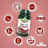 Natures Aid Zinc C peppermint supplement lozenges, imported from the UK