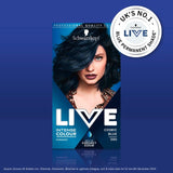 Schwarzkopf Live Cosmic Blue 090 permanent hair dye 142ml (British brand)