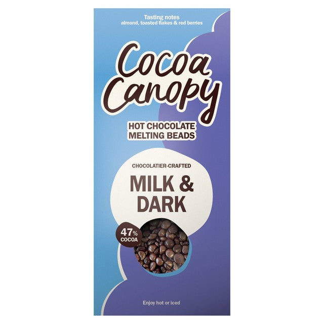 Cocoa Canopy milk & dark hot chocolate beads 225g - British product