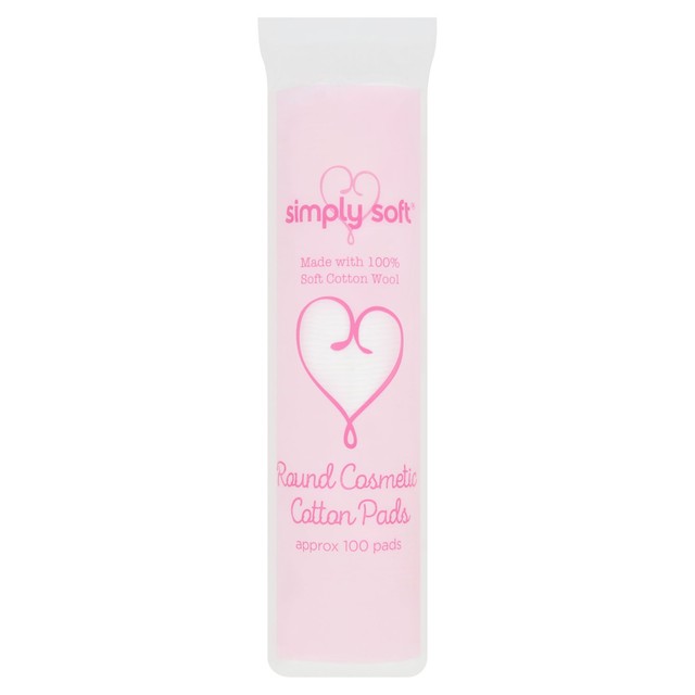 Simply Soft round cosmetic cotton pads 100 pack (British brand)