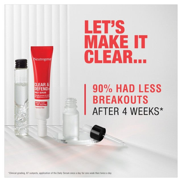 Neutrogena Clear and Defend+ acne serum 30ml, imported from the UK