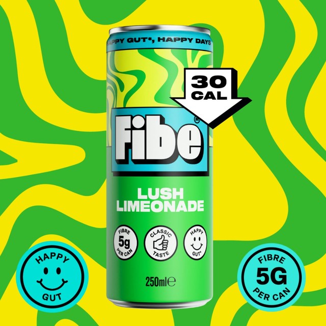 Fibe Lush Limeonade lemonade in 4 x 250ml cans - British product