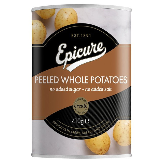 Epicure peeled whole potatoes in water 410g - British product