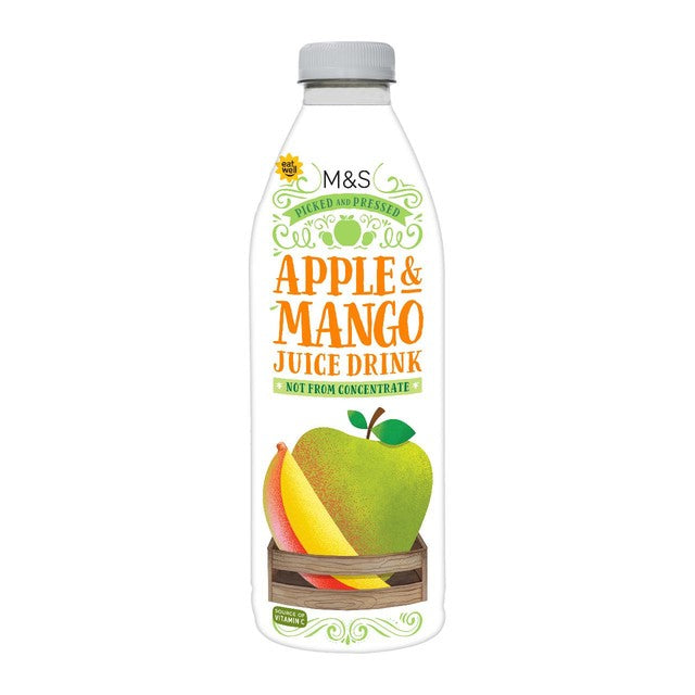 M&S apple and mango juice drink 1L, imported from the UK