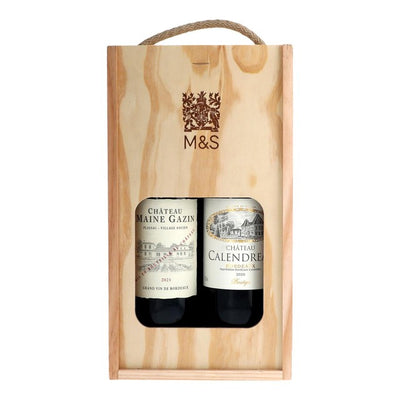 M&S M&S Bordeaux Red Wine Gift Box 2 x 75cl- Buy online at McGrocer