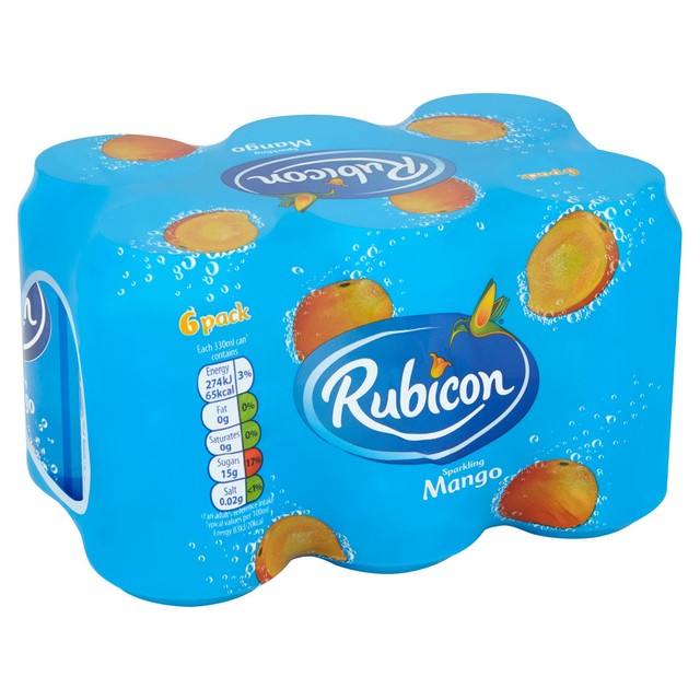 Rubicon Mango Sprudelgetränk, 6 x 330 ml, importiert aus Großbritannien