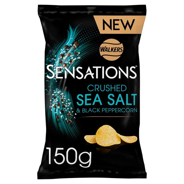 Walkers Sensations Sea Salt & Black Peppercorn sharing crisps 150g (British brand)
