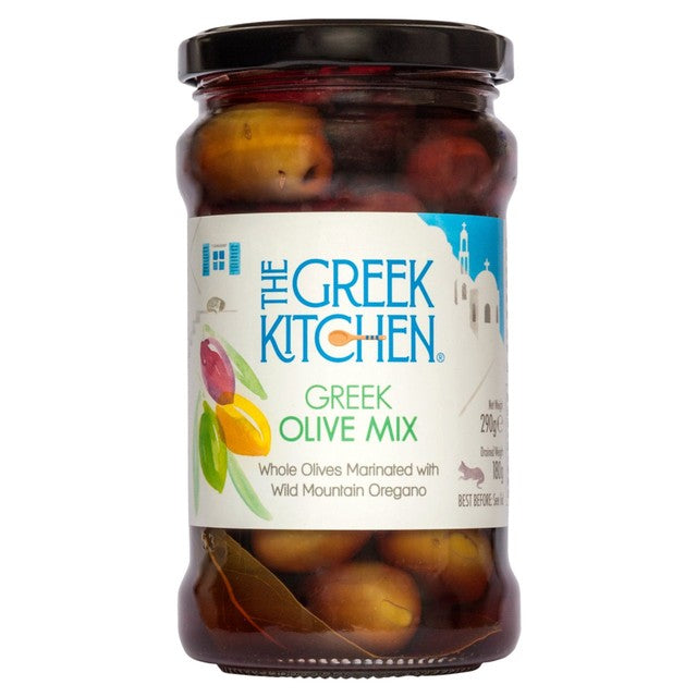 The Greek Kitchen Greek Olive Mix Sea Salt Oregano 290g (British brand)