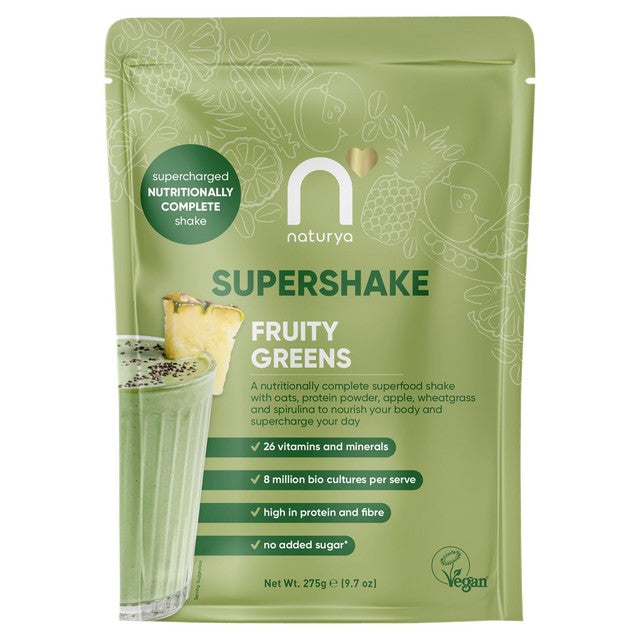 Naturya SuperShake Fruity Greens shake 275g, imported from the UK