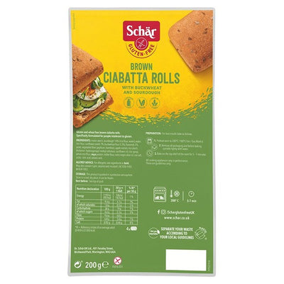 Schar Glutenfreie Braune Ciabatta-Brötchen 4er-Pack