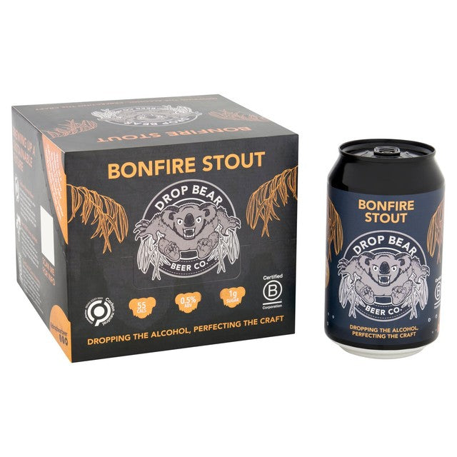 Drop Bear Beer Bonfire Stout alcohol-free stout 330ml can - British product