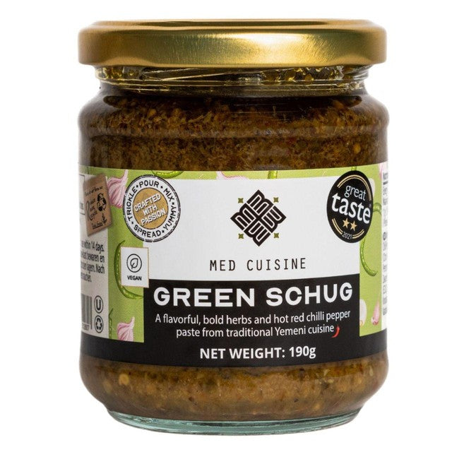 Med Cuisine Green Schug spicy paste 190g, UK version