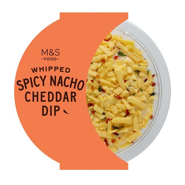 M&S spicy nacho cheddar cheese dip 170g, imported from the UK
